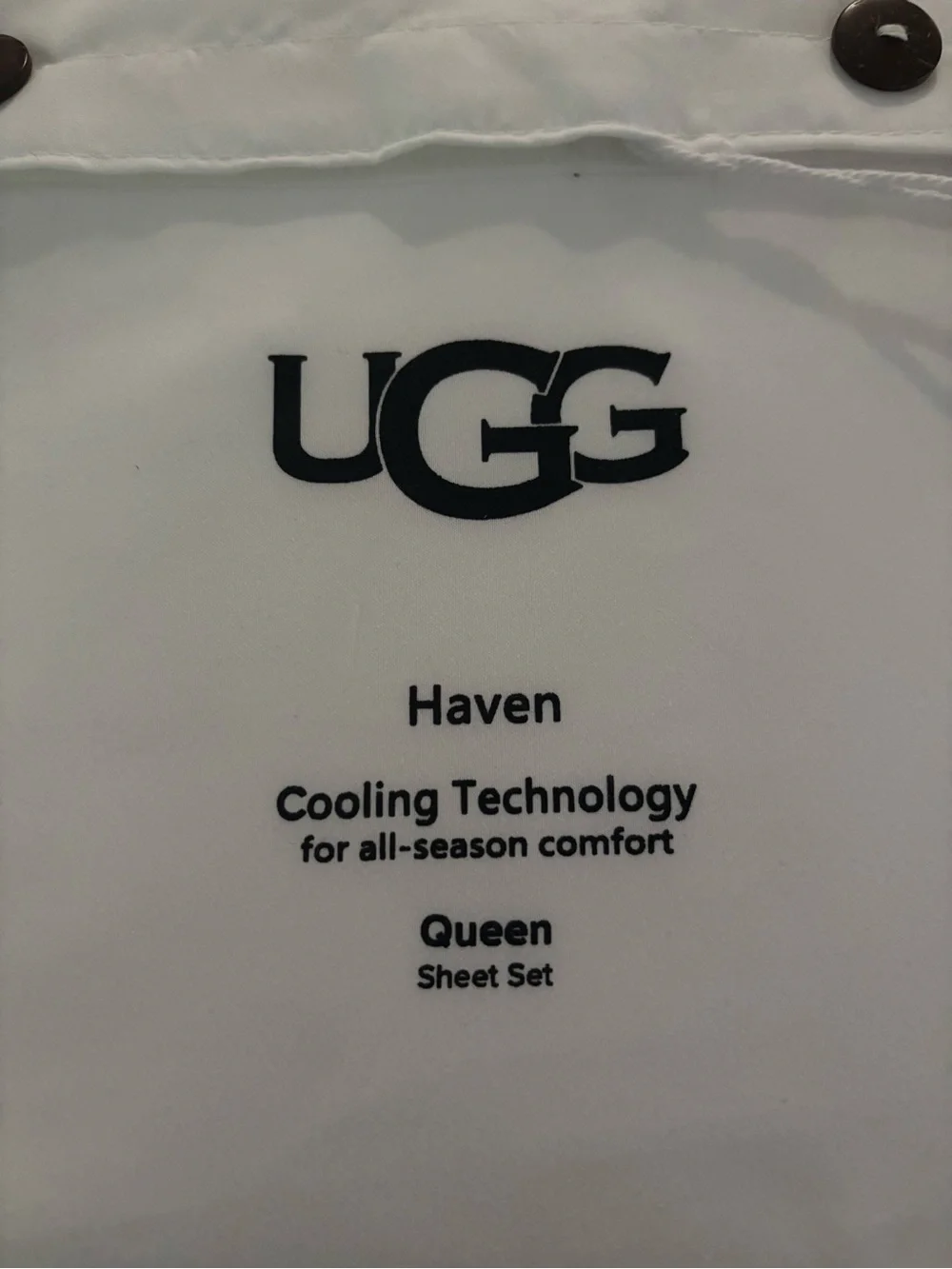 NWT UGG Haven Queen Set Sheet in Snow/Bright White. Cooling Technology.